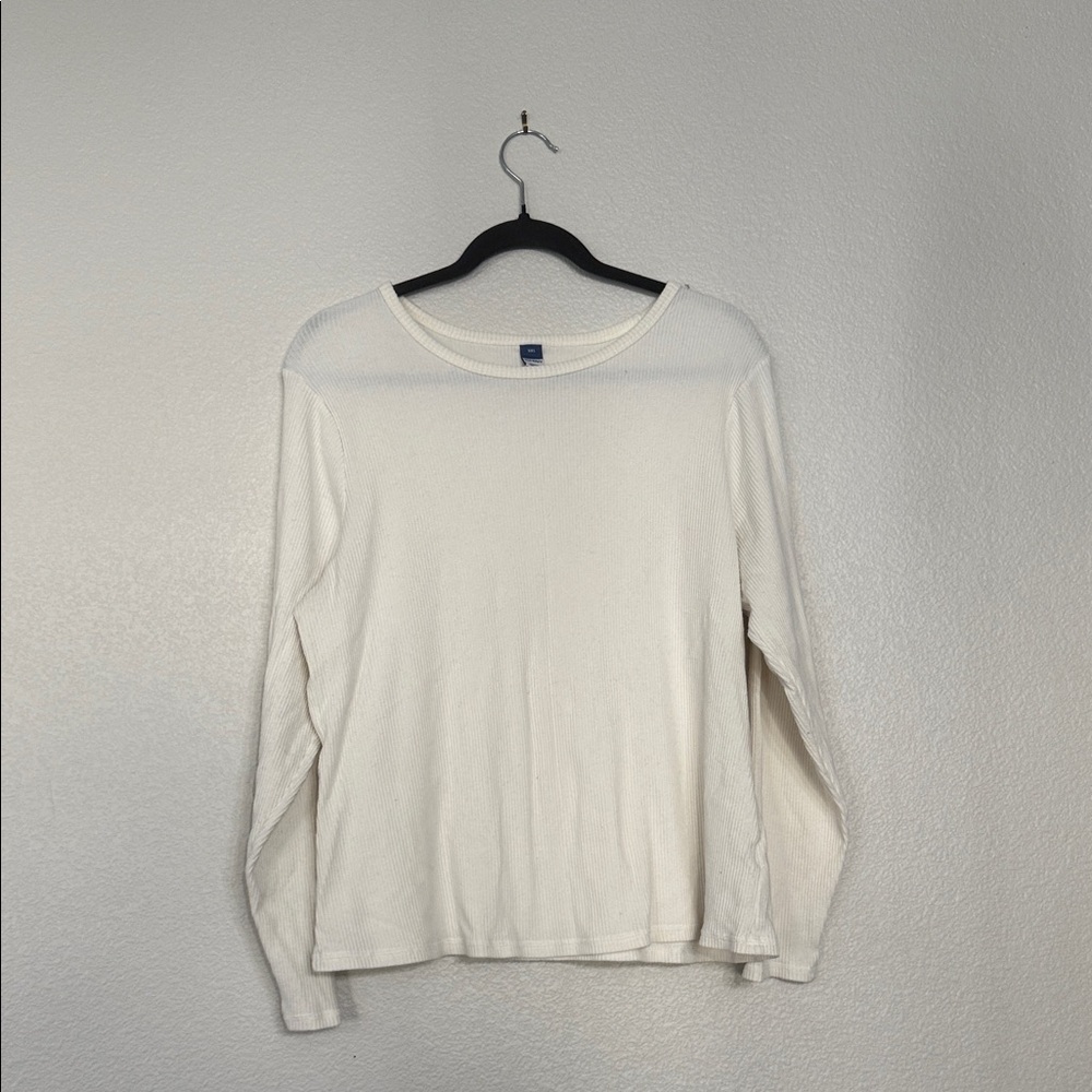 Old Navy Cream Long Sleeve Top